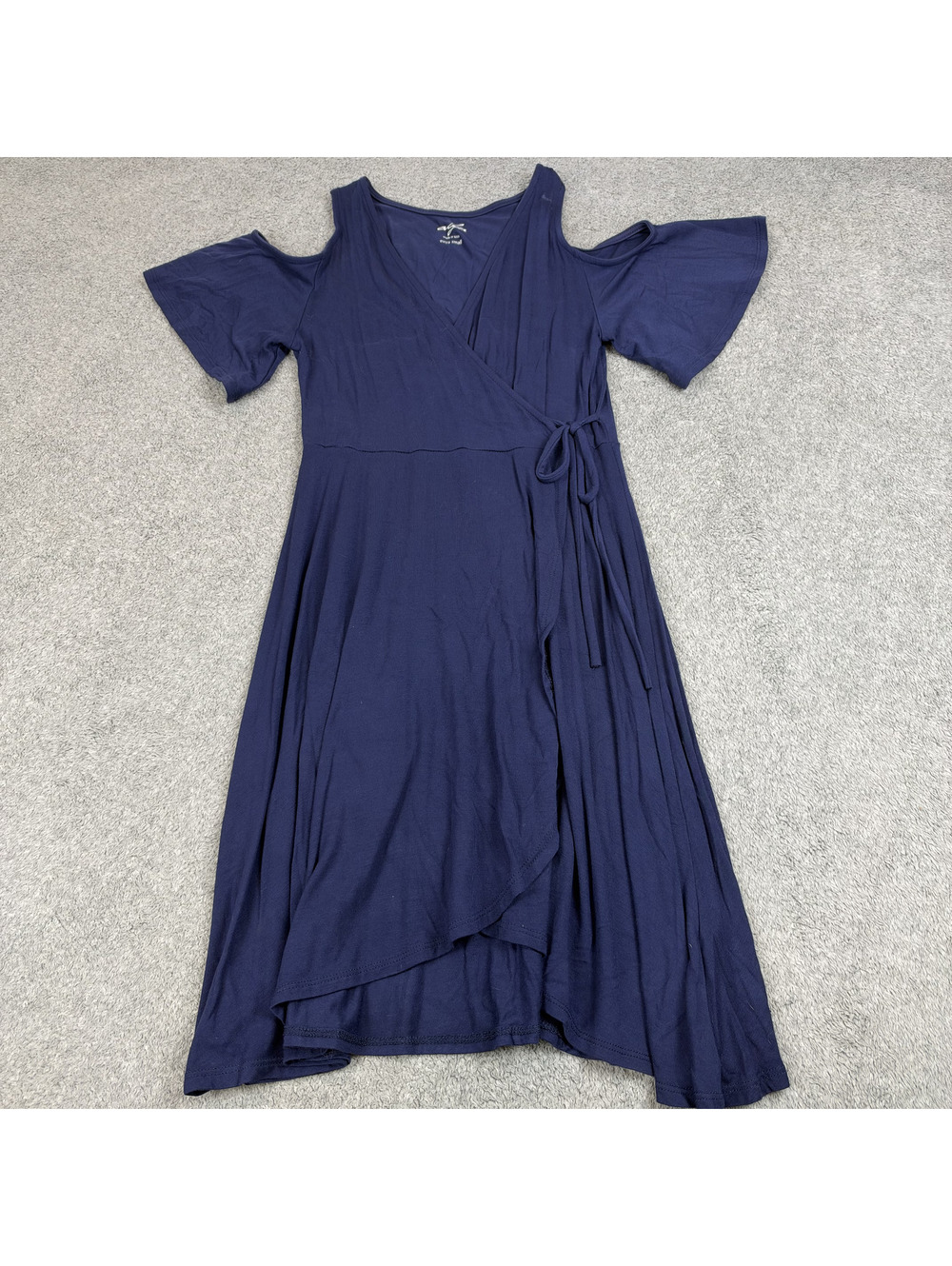 abya Cold Shoulder Wrap Dress Women XS Navy